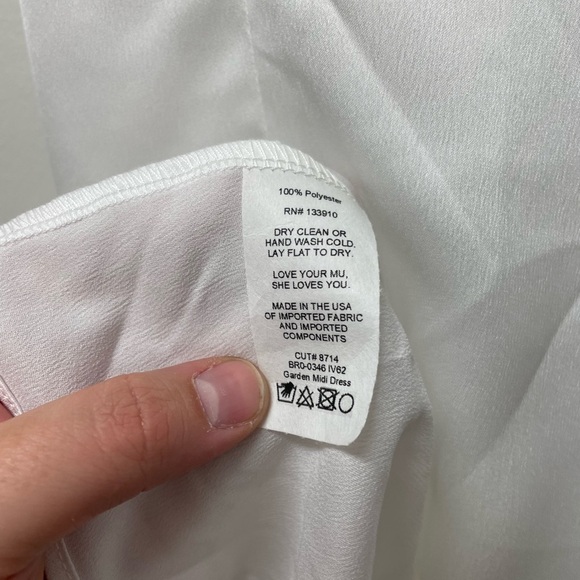 Show Me Your Mumu Garden Midi Dress in Ivory Luxe Satin AS IS Size Small - Picture 8 of 10
